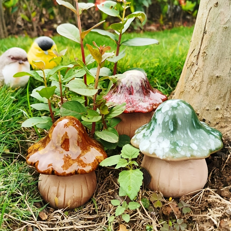 Herfst Decoratie Set – Set van 3 Keramiek Paddenstoelen