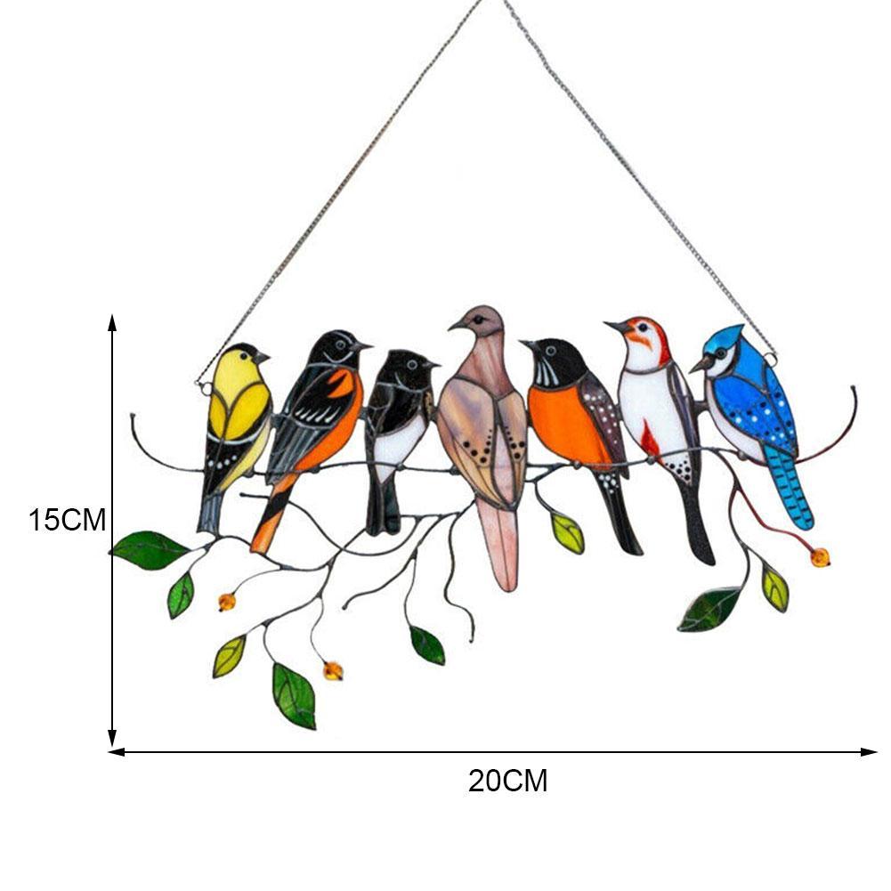 Stijlvolle Raamhanger Glas-in-Lood Vogel Decoratie