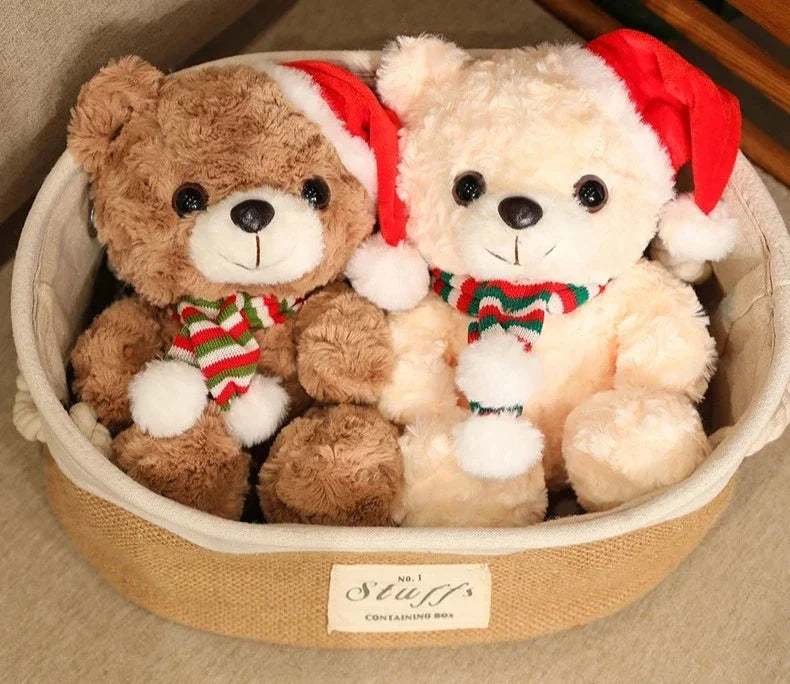 Kerst Knuffel – Schattige Pluche Beer in Wit of Bruin