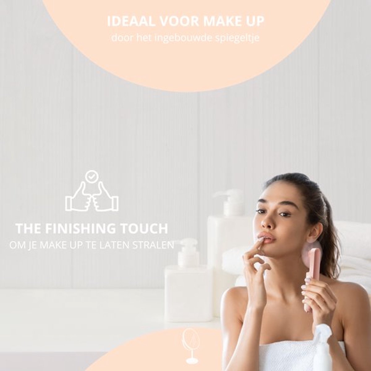 3-in-1 Handventilator – Festival Ventilator met Spiegel en Powerbank