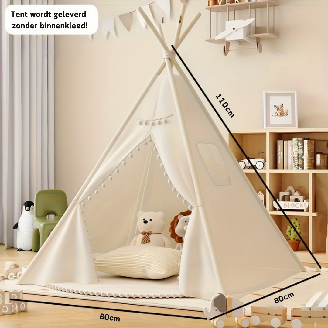 Kinder Tipi Speeltent – Opvouwbare Speelhuis Voor Binnen & Buiten