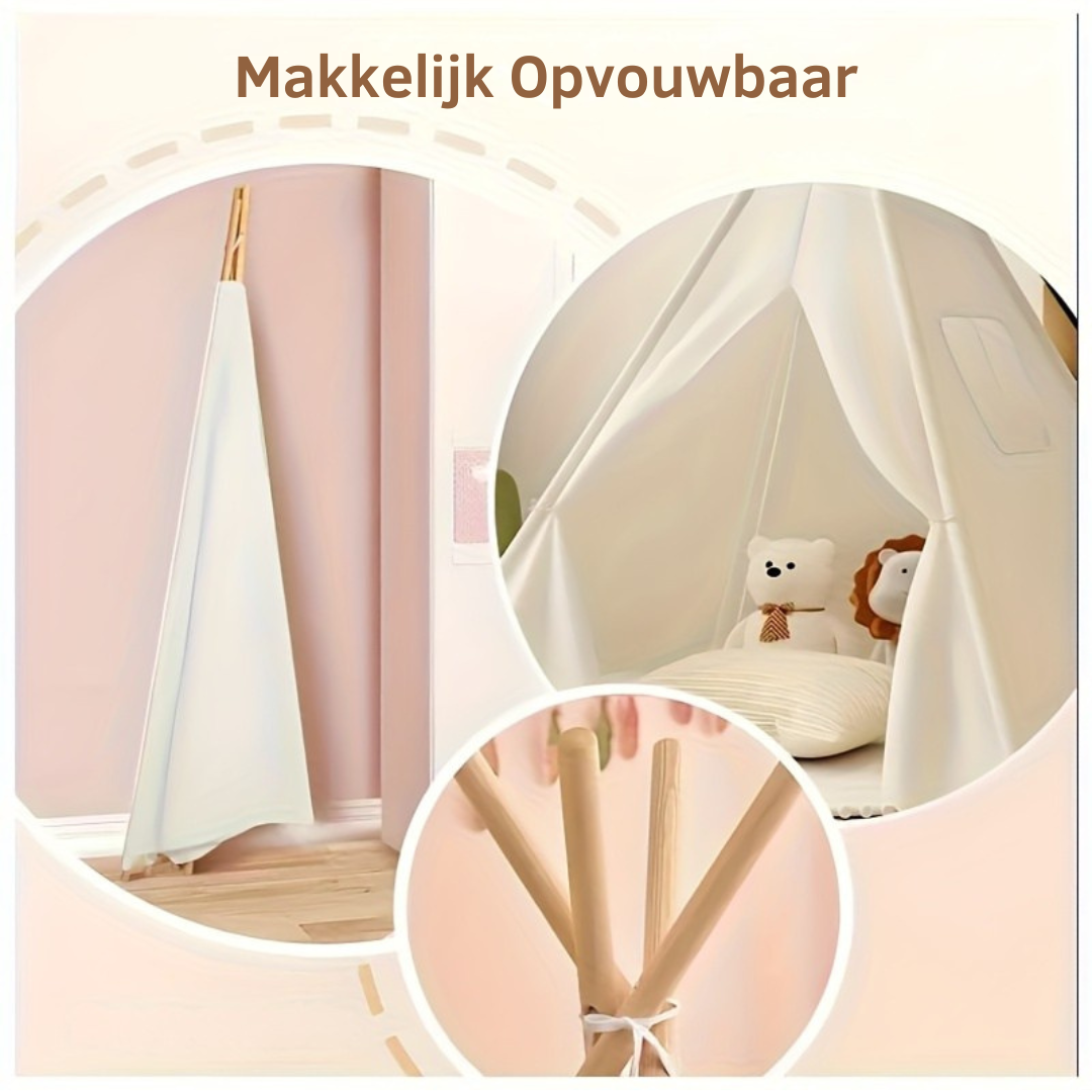 Kinder Tipi Speeltent – Opvouwbare Speelhuis Voor Binnen & Buiten
