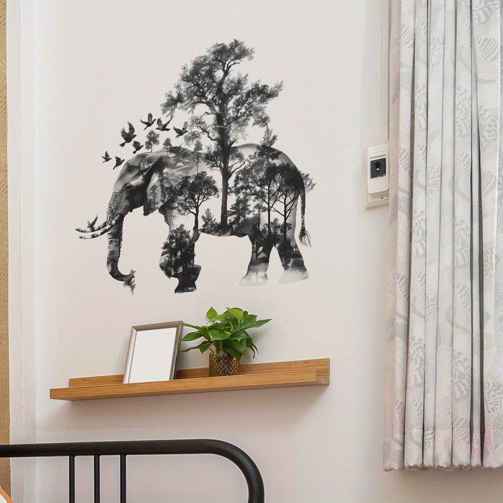 Olifant Muursticker – Natuurlijke Decoratie voor Woon- of Slaapkamer