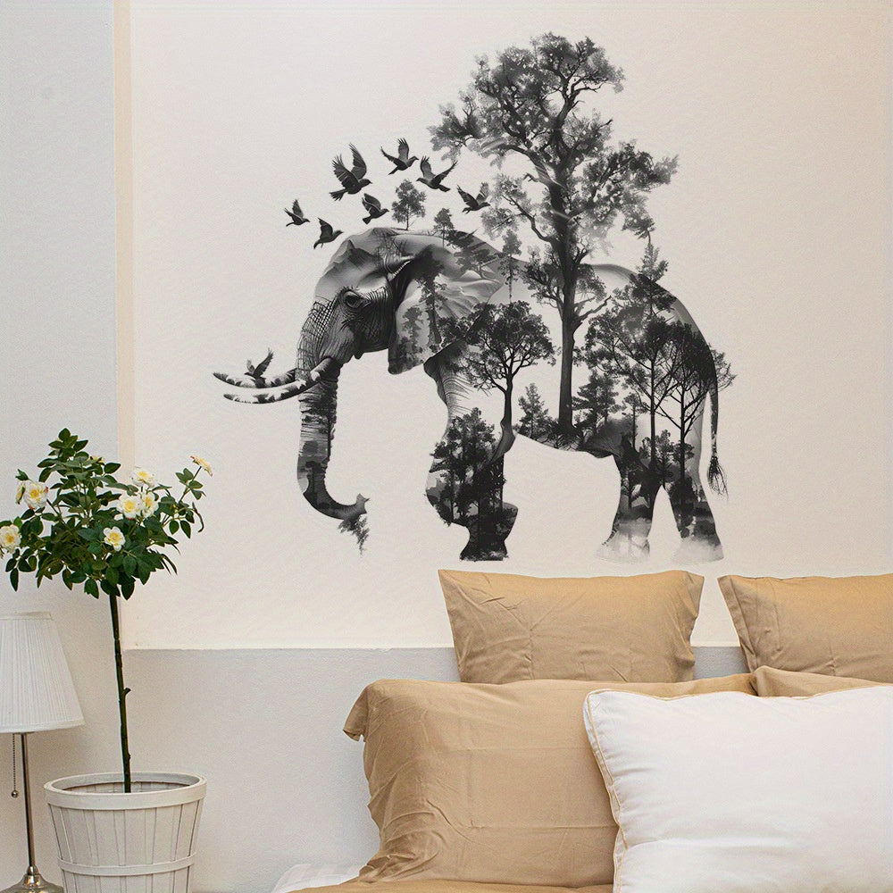 Olifant Muursticker – Natuurlijke Decoratie voor Woon- of Slaapkamer