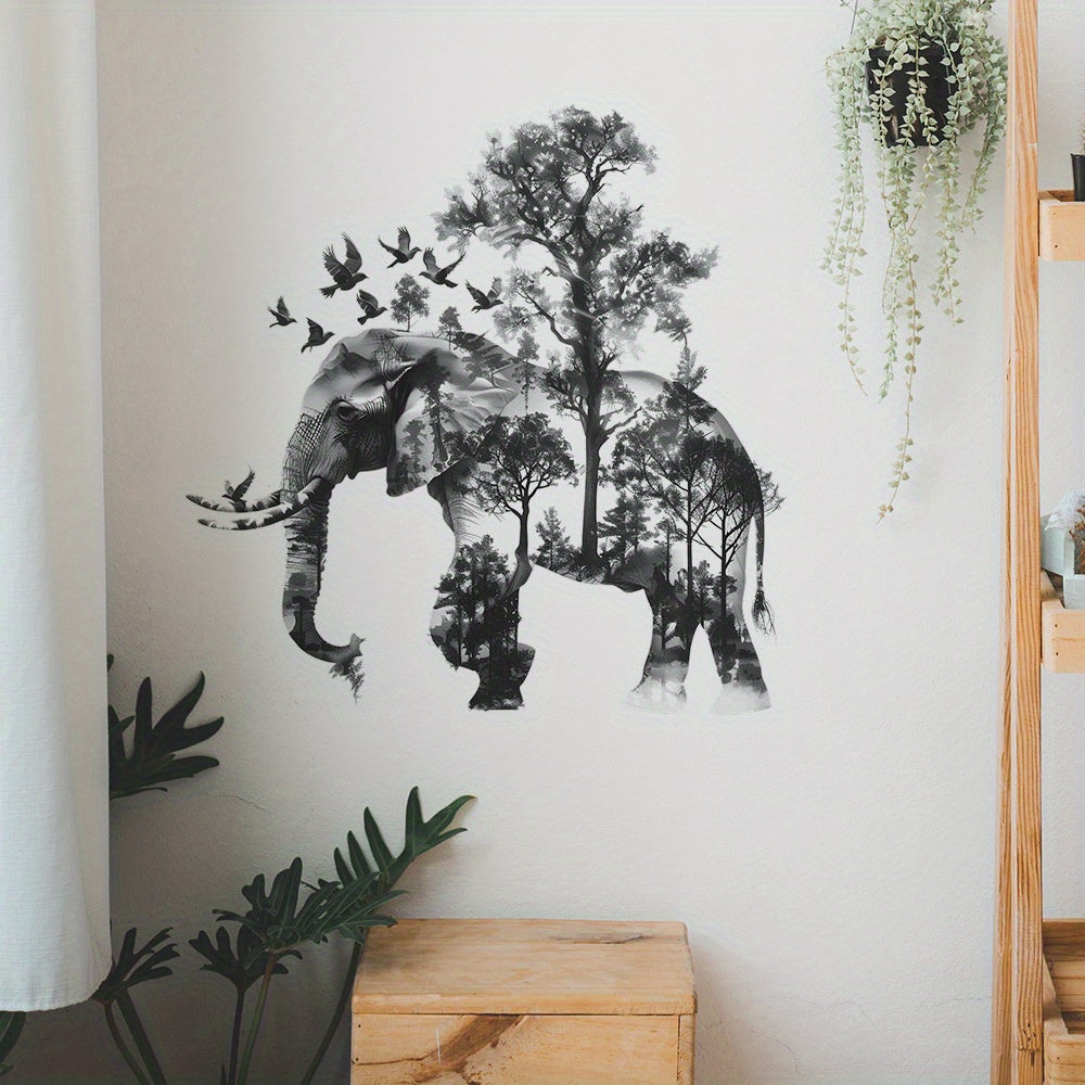 Olifant Muursticker – Natuurlijke Decoratie voor Woon- of Slaapkamer
