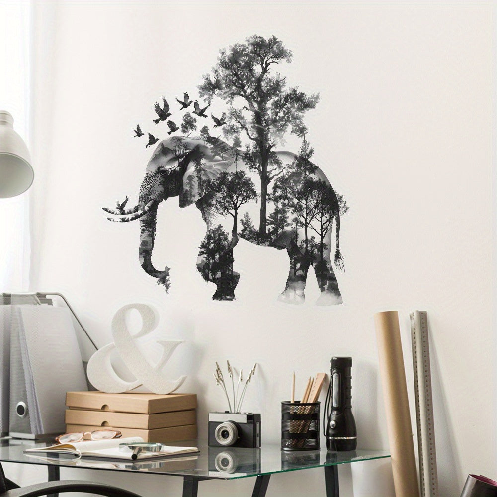 Olifant Muursticker – Natuurlijke Decoratie voor Woon- of Slaapkamer