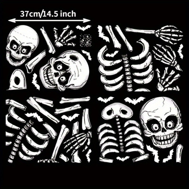 Halloween Raamstickers – Skeletten, Spoken & Vleermuizen voor Griezelige Decoratie