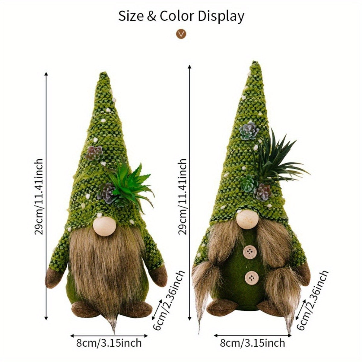 2-Pack Kerst Gnoom - Groene Dwerg Kerstfiguur