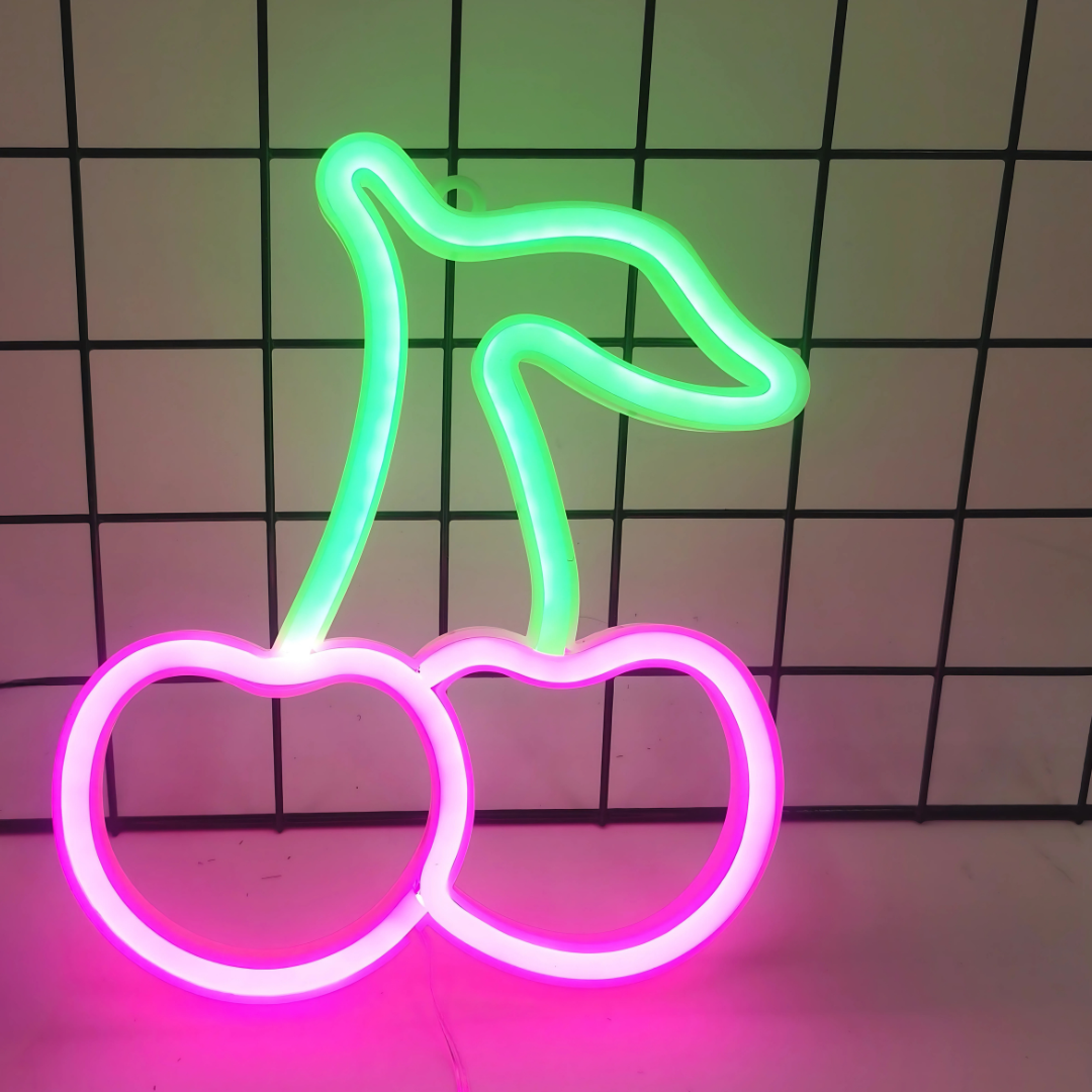 Neon Verlichting Kers – Speelse Wanddecoratie