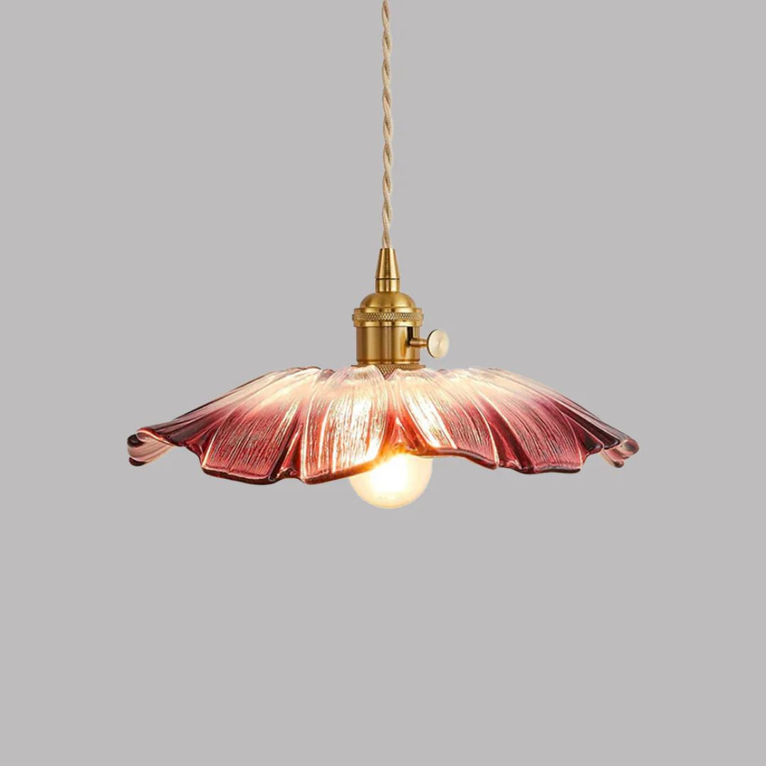 Bloemvorm Hanglamp – Glazen Vintage Plafondlamp