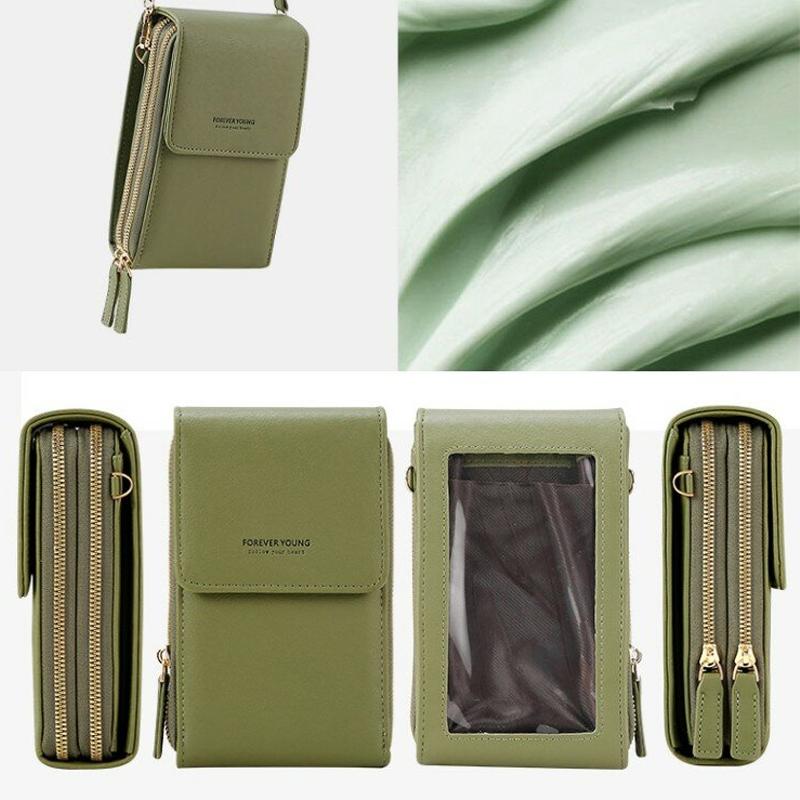 Dames Crossbody Telefoontas – Portemonnee & Schoudertas met Touchscreen Vak