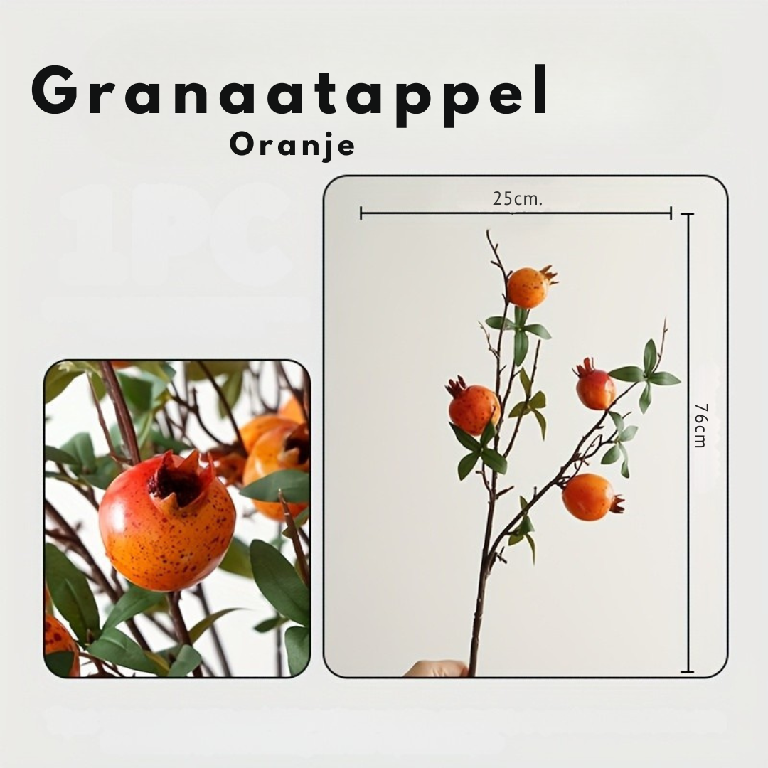 Granaatappel Kunstbloemen – Decoratieve Takken voor Vaas