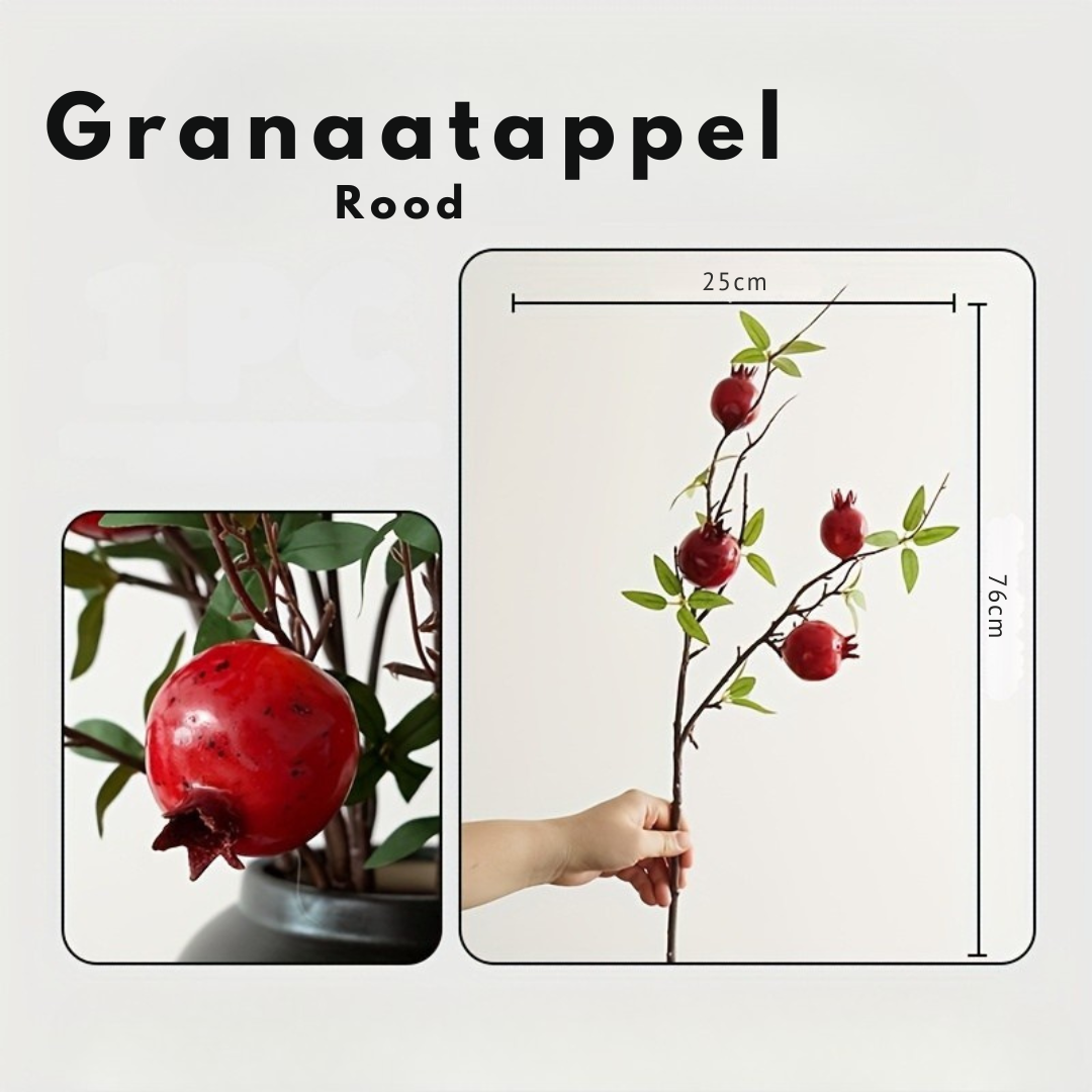 Granaatappel Kunstbloemen – Decoratieve Takken voor Vaas