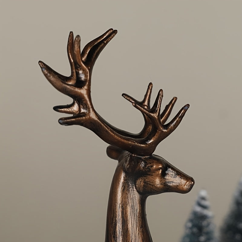 Bronzen Herten Beelden Set – Decoratie voor Huis & Feestdagen