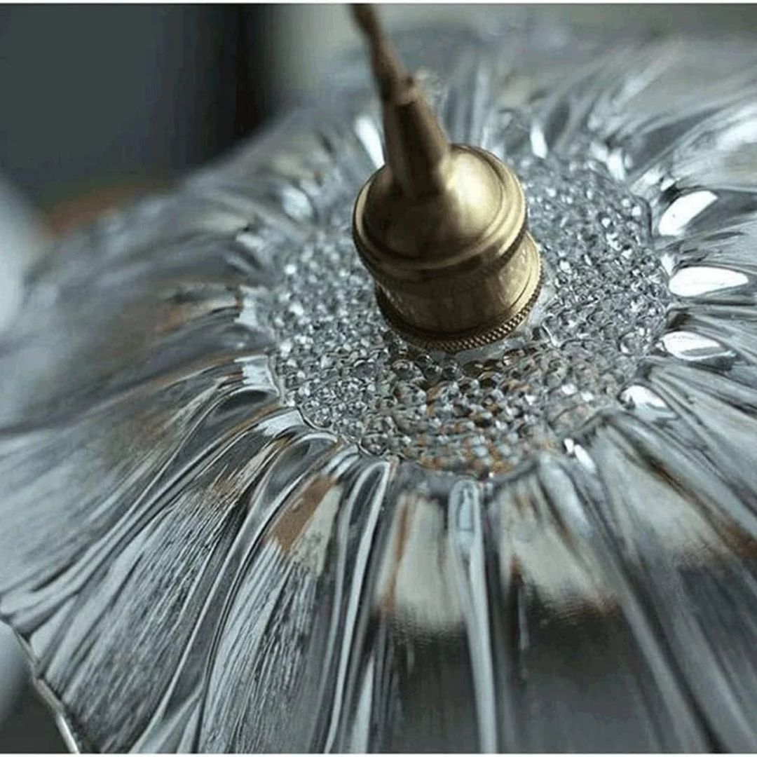 Bloemvorm Hanglamp – Glazen Vintage Plafondlamp