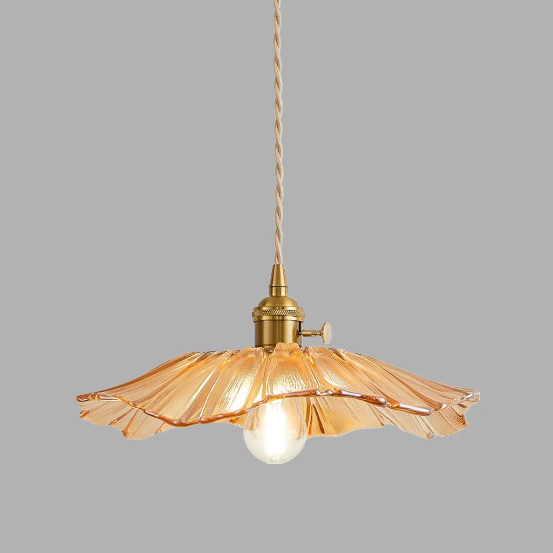 Bloemvorm Hanglamp – Glazen Vintage Plafondlamp