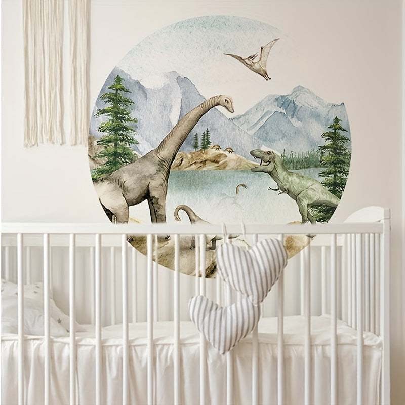 Cirkel Dino Muursticker - Breng Avontuur naar de Kinderkamer