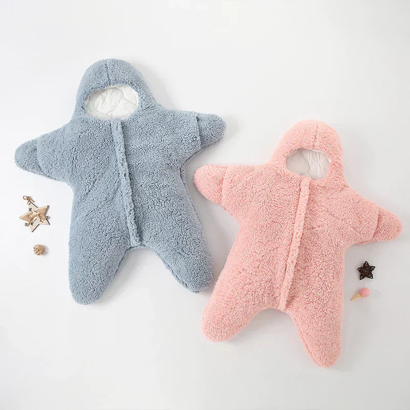 Baby Onesie Stervorm – Warme Pluche Wikkeldeken