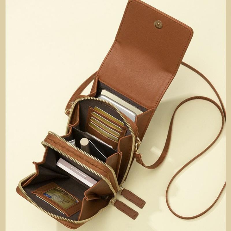 Dames Crossbody Telefoontas – Portemonnee & Schoudertas met Touchscreen Vak