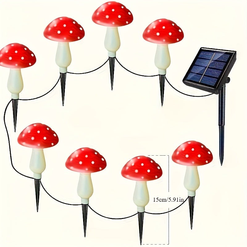 Solar Paddenstoel Lampen – 8 Stuks Tuinverlichting op Zonne-energie