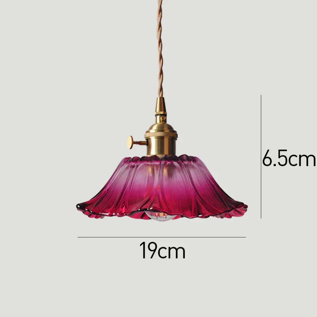 Bloemvorm Hanglamp – Glazen Vintage Plafondlamp