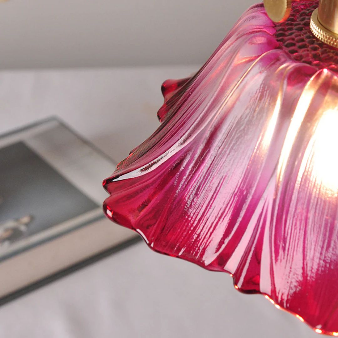 Bloemvorm Hanglamp – Glazen Vintage Plafondlamp