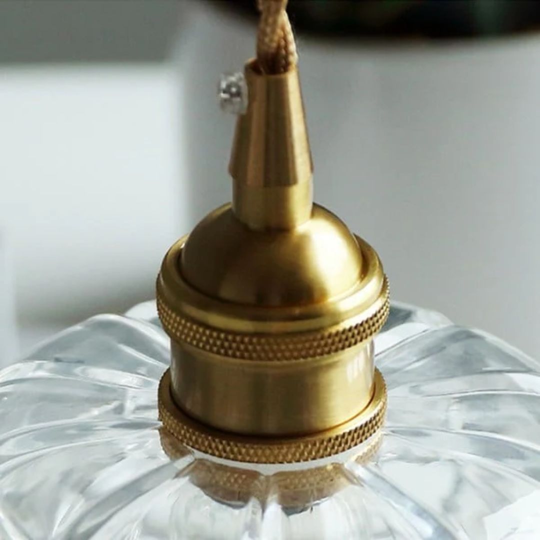 Bloemvorm Hanglamp – Glazen Vintage Plafondlamp