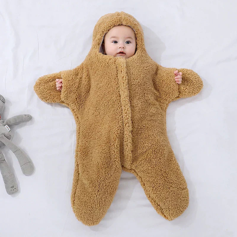 Baby Onesie Stervorm – Warme Pluche Wikkeldeken