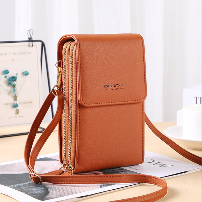 Dames Crossbody Telefoontas – Portemonnee & Schoudertas met Touchscreen Vak