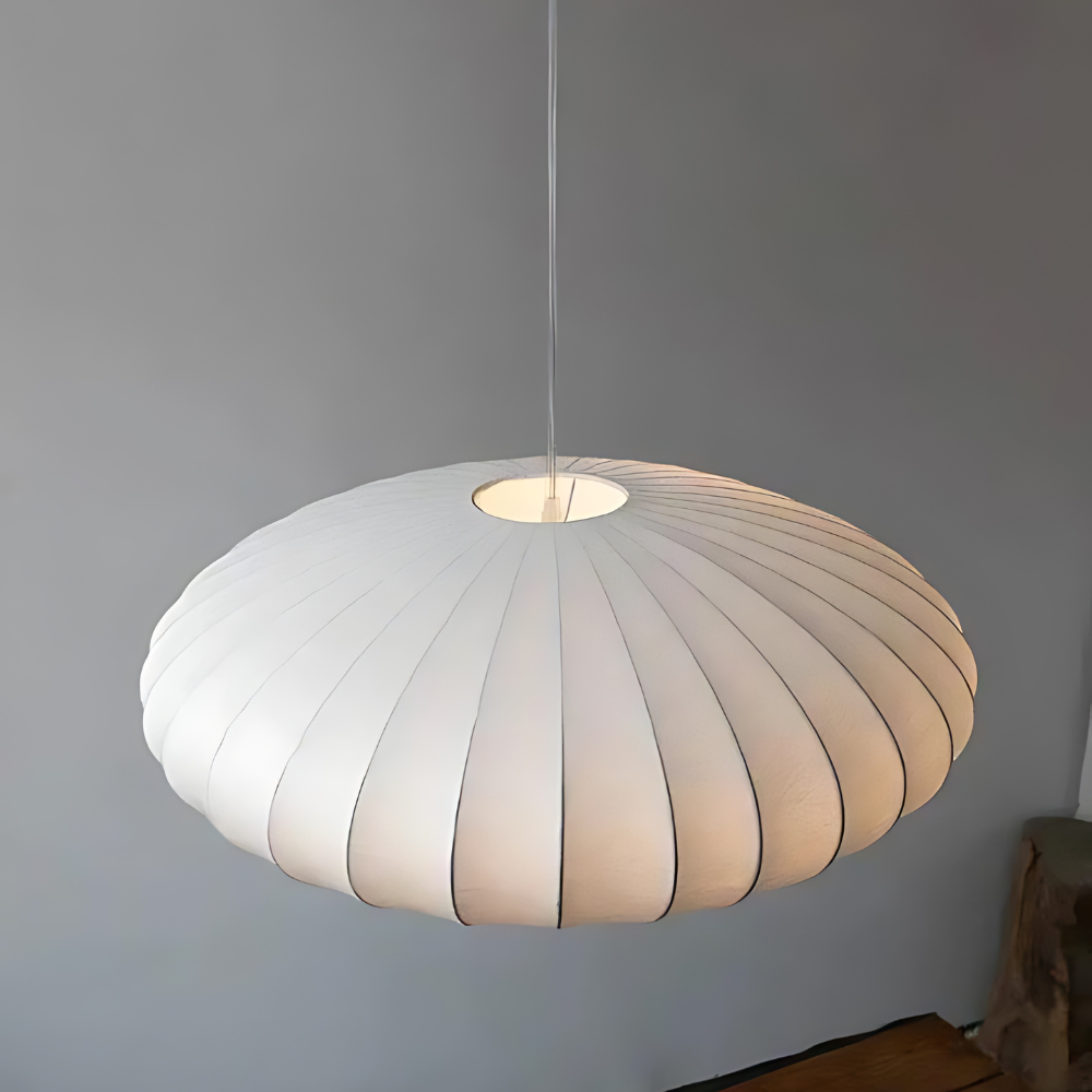 Japandi Stijl Hanglamp – Tijdloze Zijde Plafondlamp