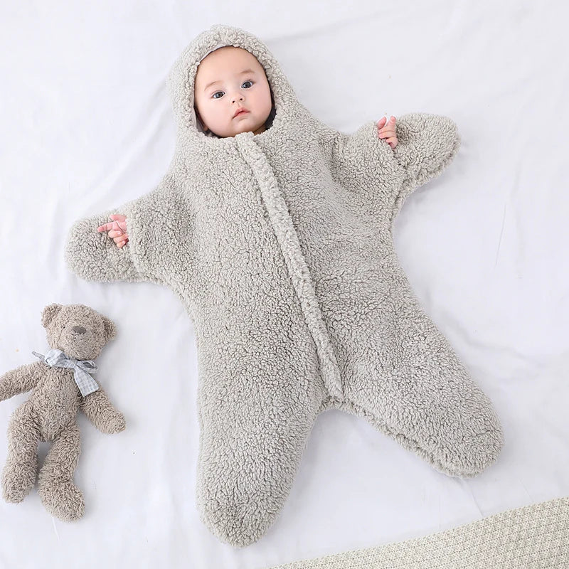 Baby Onesie Stervorm – Warme Pluche Wikkeldeken