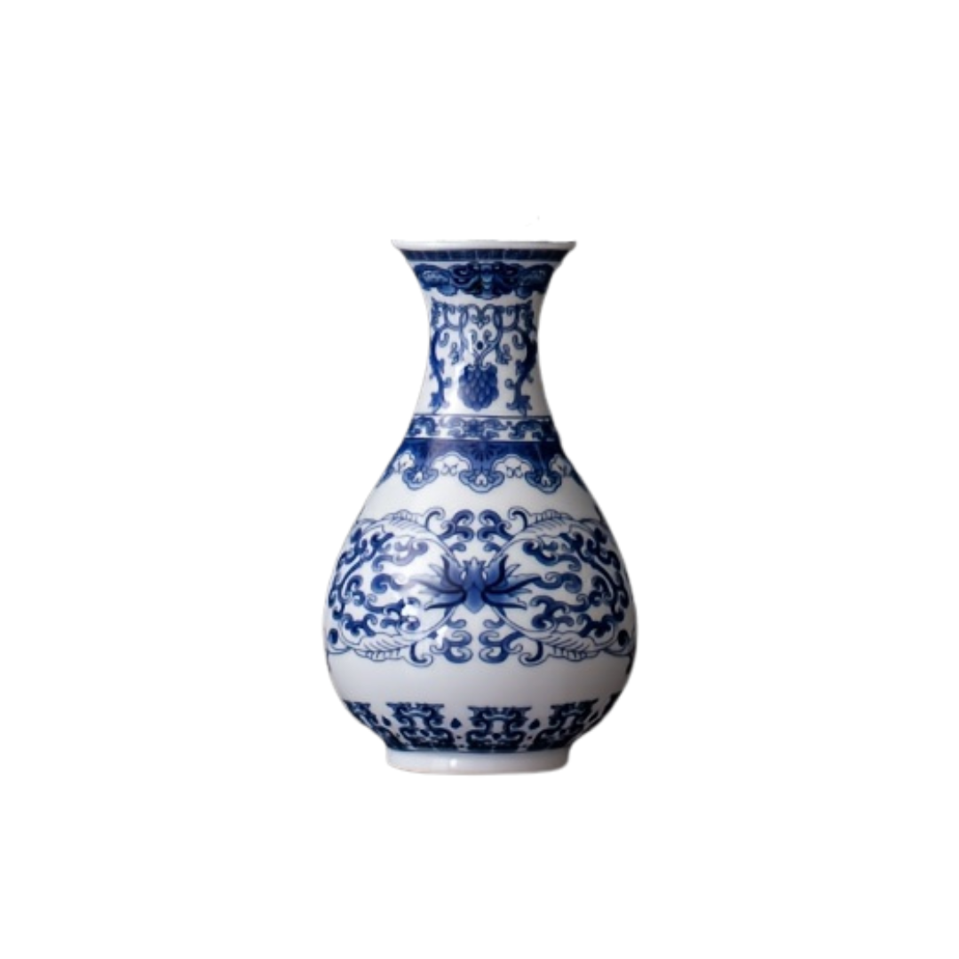 Keramische Blauwe Bloemenvaas Wanddecoratie