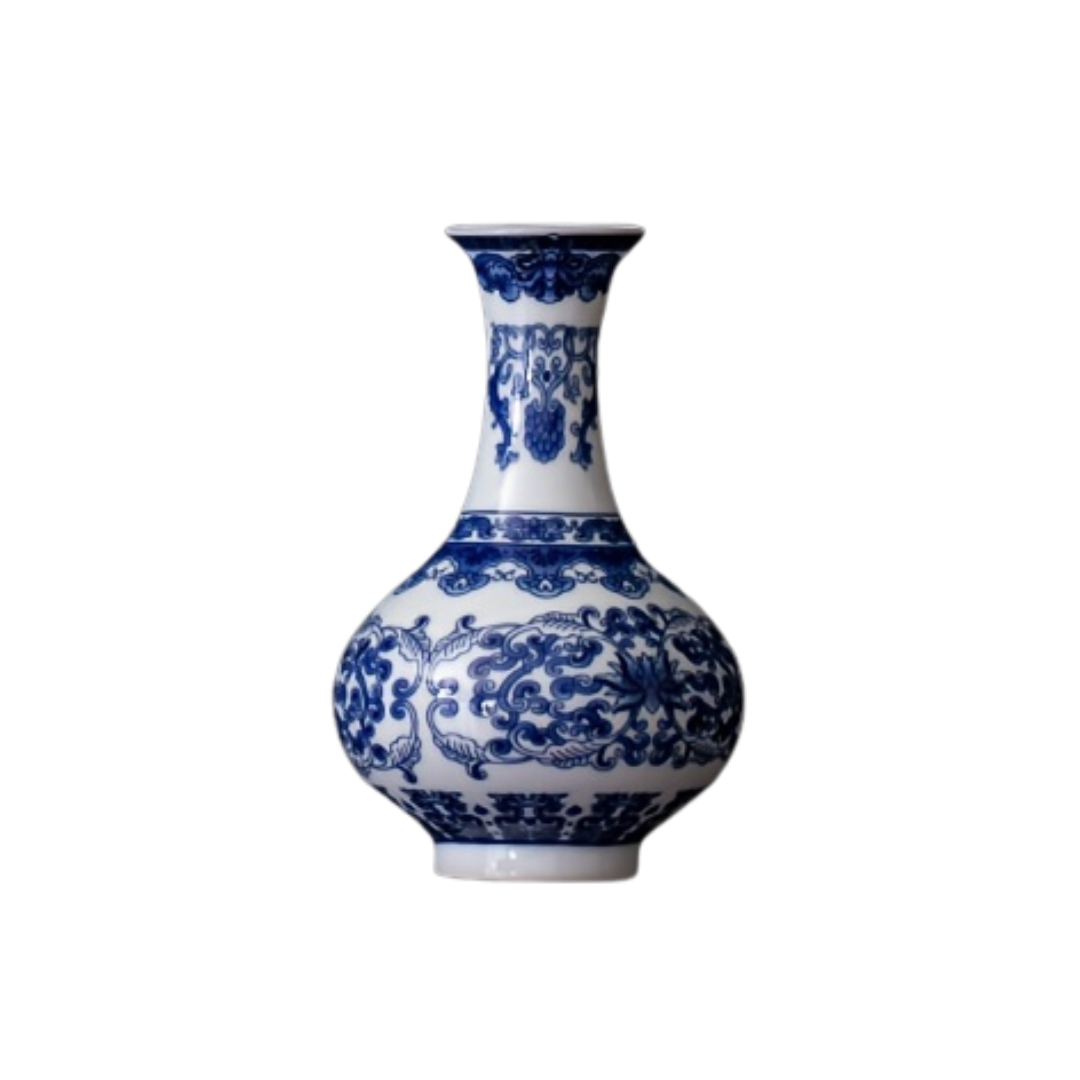 Keramische Blauwe Bloemenvaas Wanddecoratie
