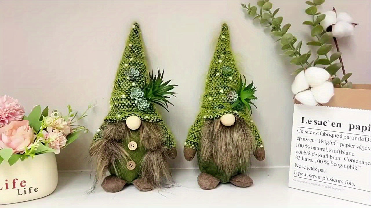 2-Pack Kerst Gnoom - Groene Dwerg Kerstfiguur