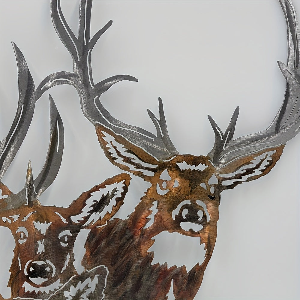 Wanddecoratie Herten – Metalen Silhouet Berglandschap