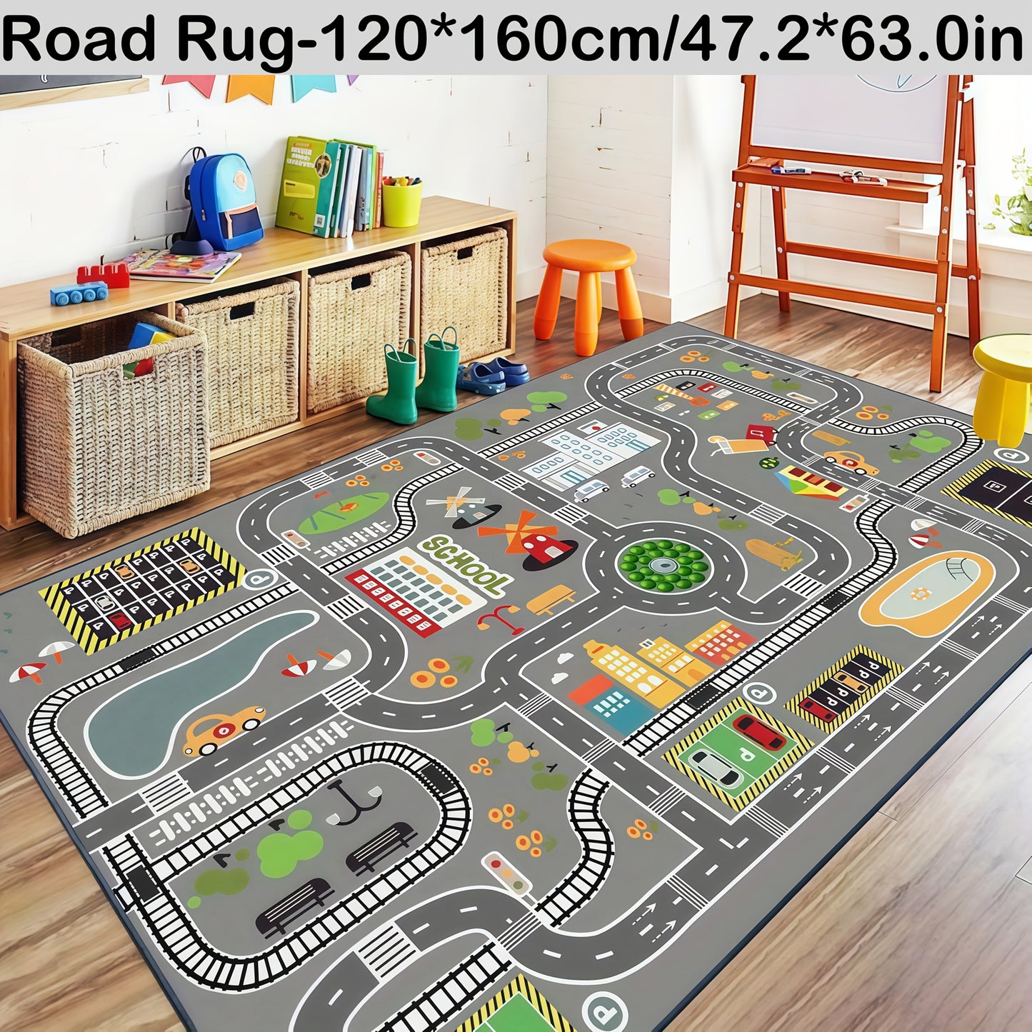 Speelmat met Wegen & Auto's – Educatief Speelkleed Kinderen