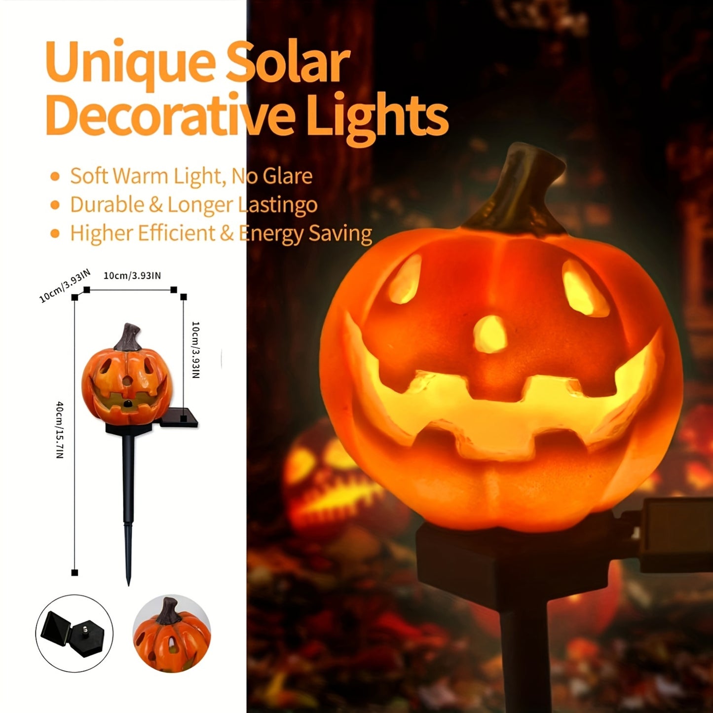 Halloween Solar Tuinverlichting – LED Pompoen Lamp