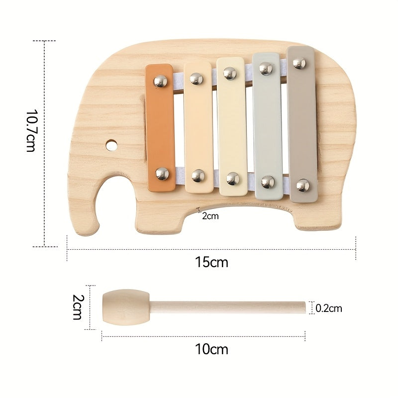 Houten Olifant Xylofoon – Educatief Speelgoed voor Kinderen
