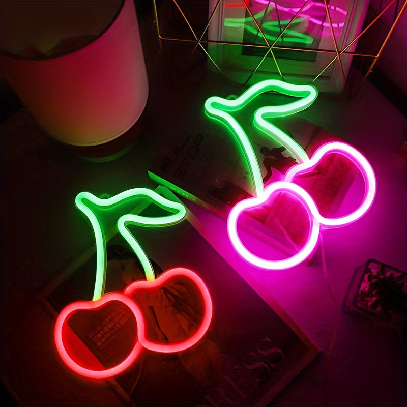 Neon Verlichting Kers – Speelse Wanddecoratie
