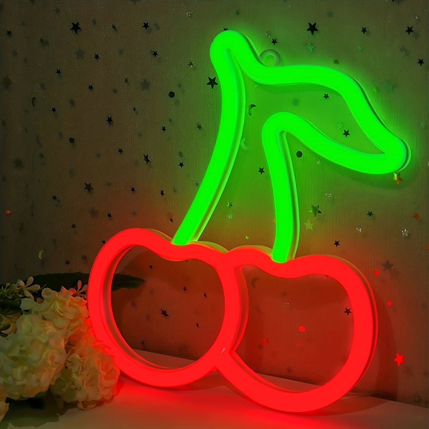 Neon Verlichting Kers – Speelse Wanddecoratie
