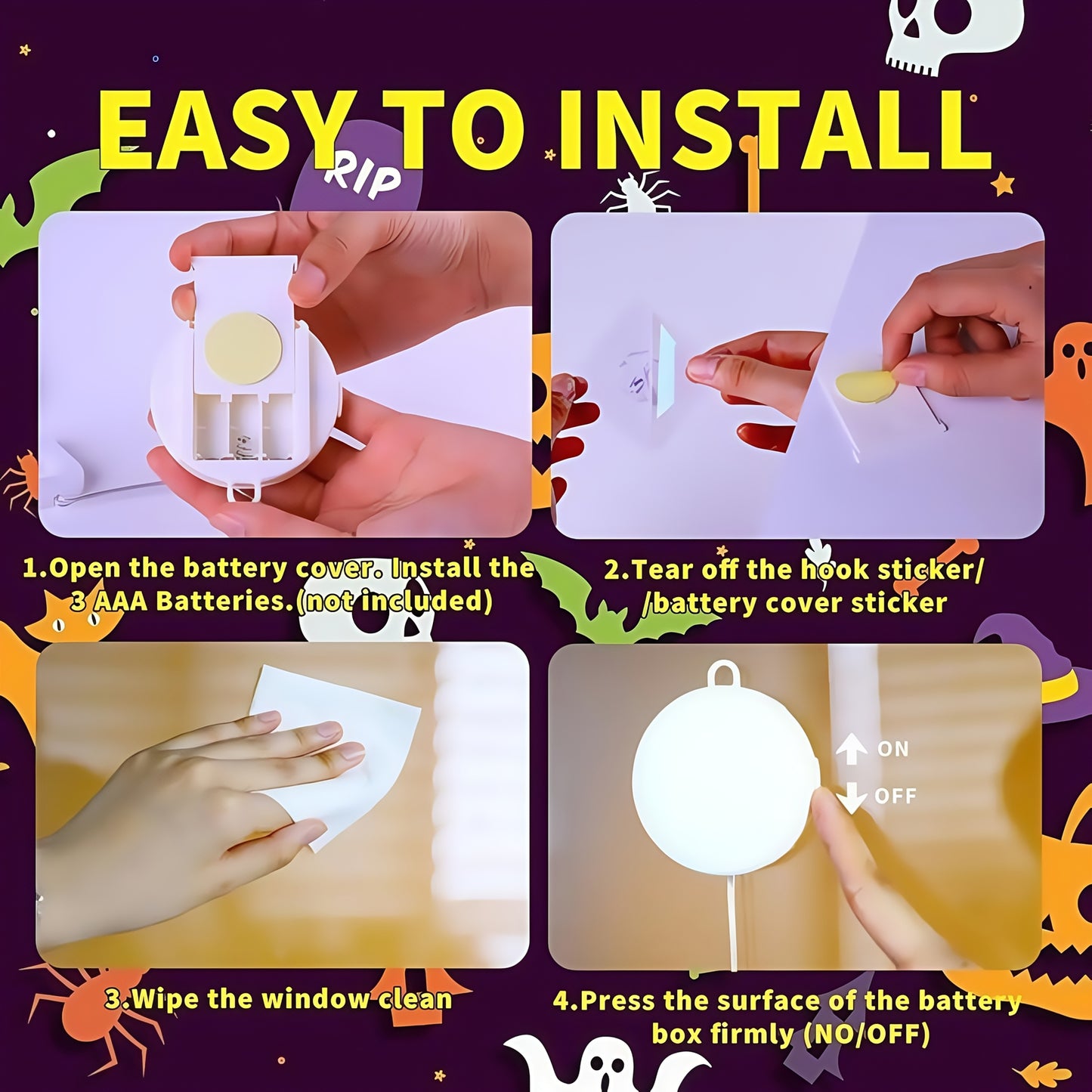 Set Halloween LED Verlichting – Sfeervolle Raamdecoratie