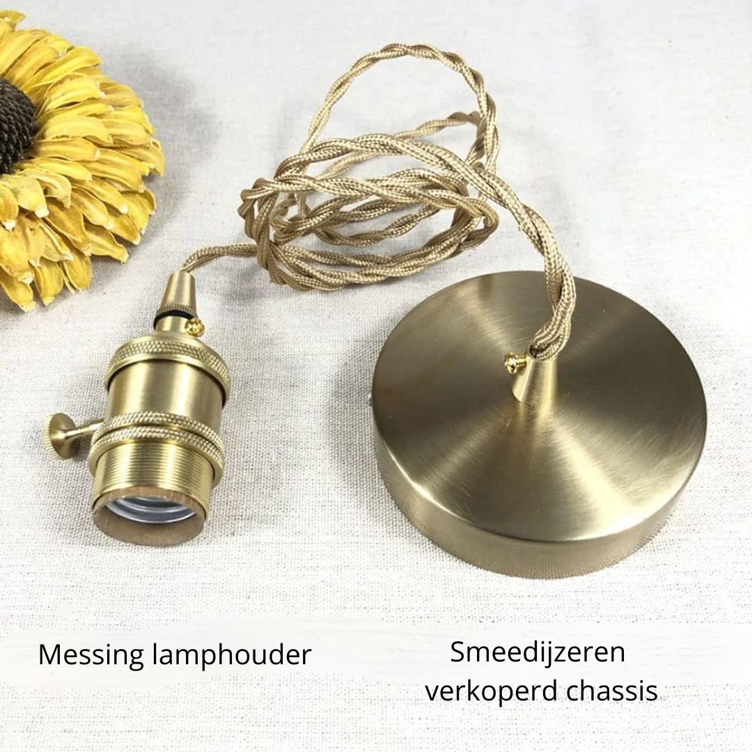 Bloemvorm Hanglamp – Glazen Vintage Plafondlamp