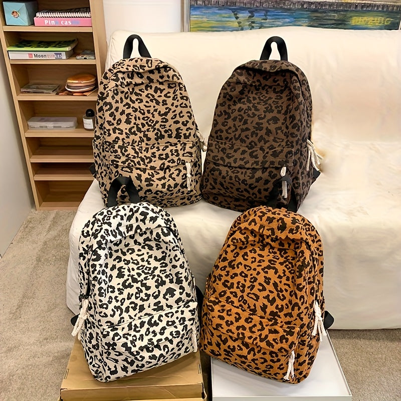 Corduroy Rugzak voor School & Werk – Laptop Tas met Meerdere Compartimenten