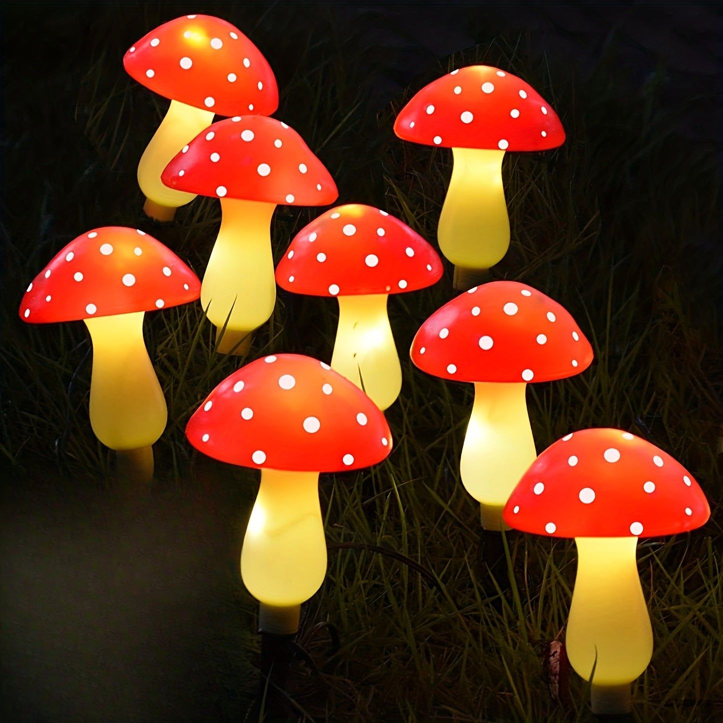 Solar Paddenstoel Lampen – 8 Stuks Tuinverlichting op Zonne-energie