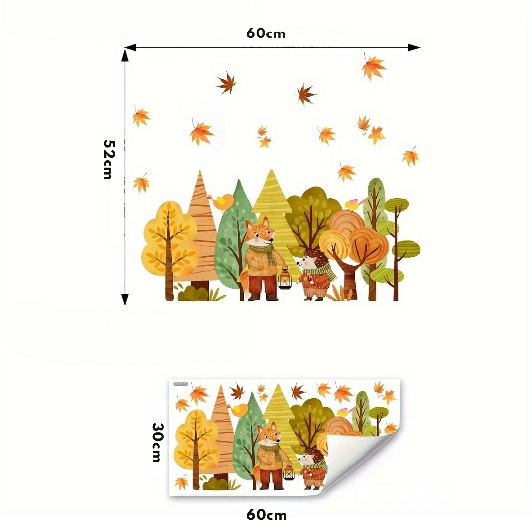 Herfst Decoratie – Herbruikbare Dubbelzijdige Raamsticker