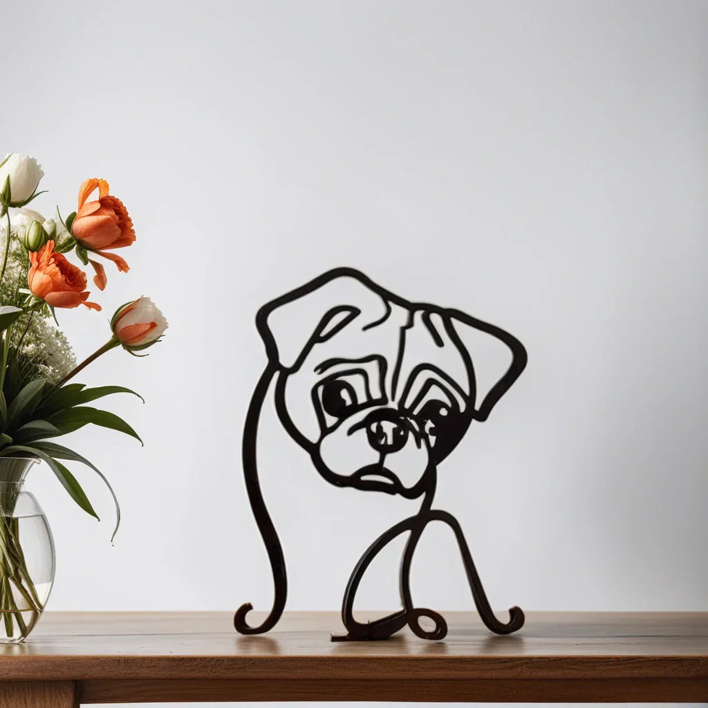 Moderne Hondensculptuur – Minimalistisch Beeld voor Woondecoratie