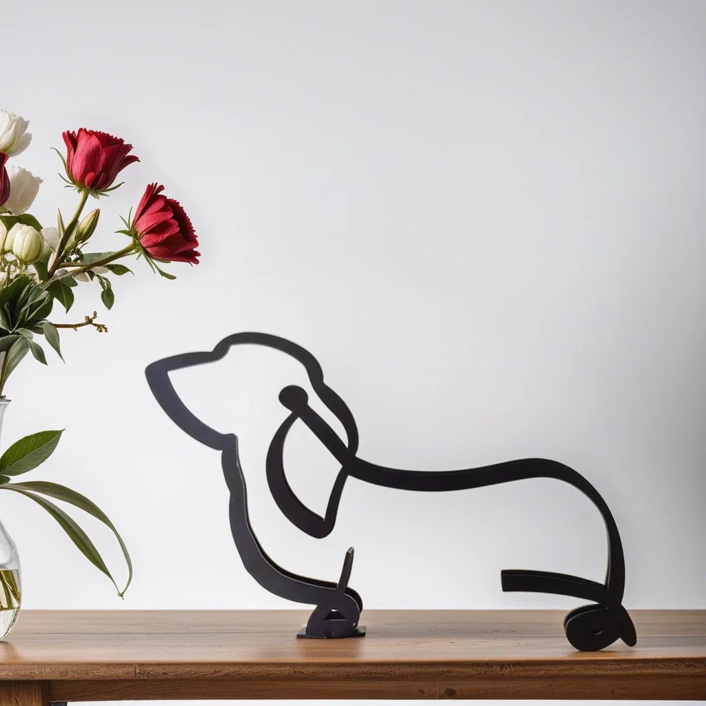 Moderne Hondensculptuur – Minimalistisch Beeld voor Woondecoratie