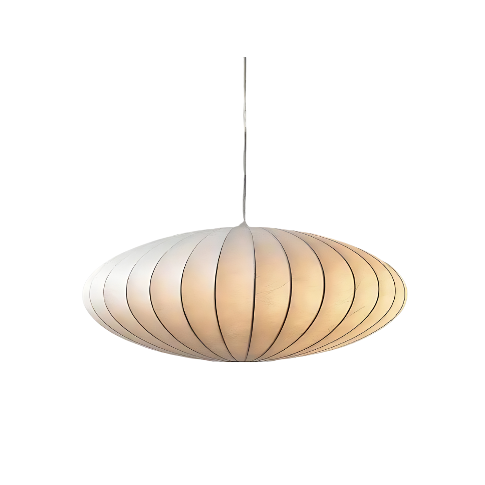 Japandi Stijl Hanglamp – Tijdloze Zijde Plafondlamp