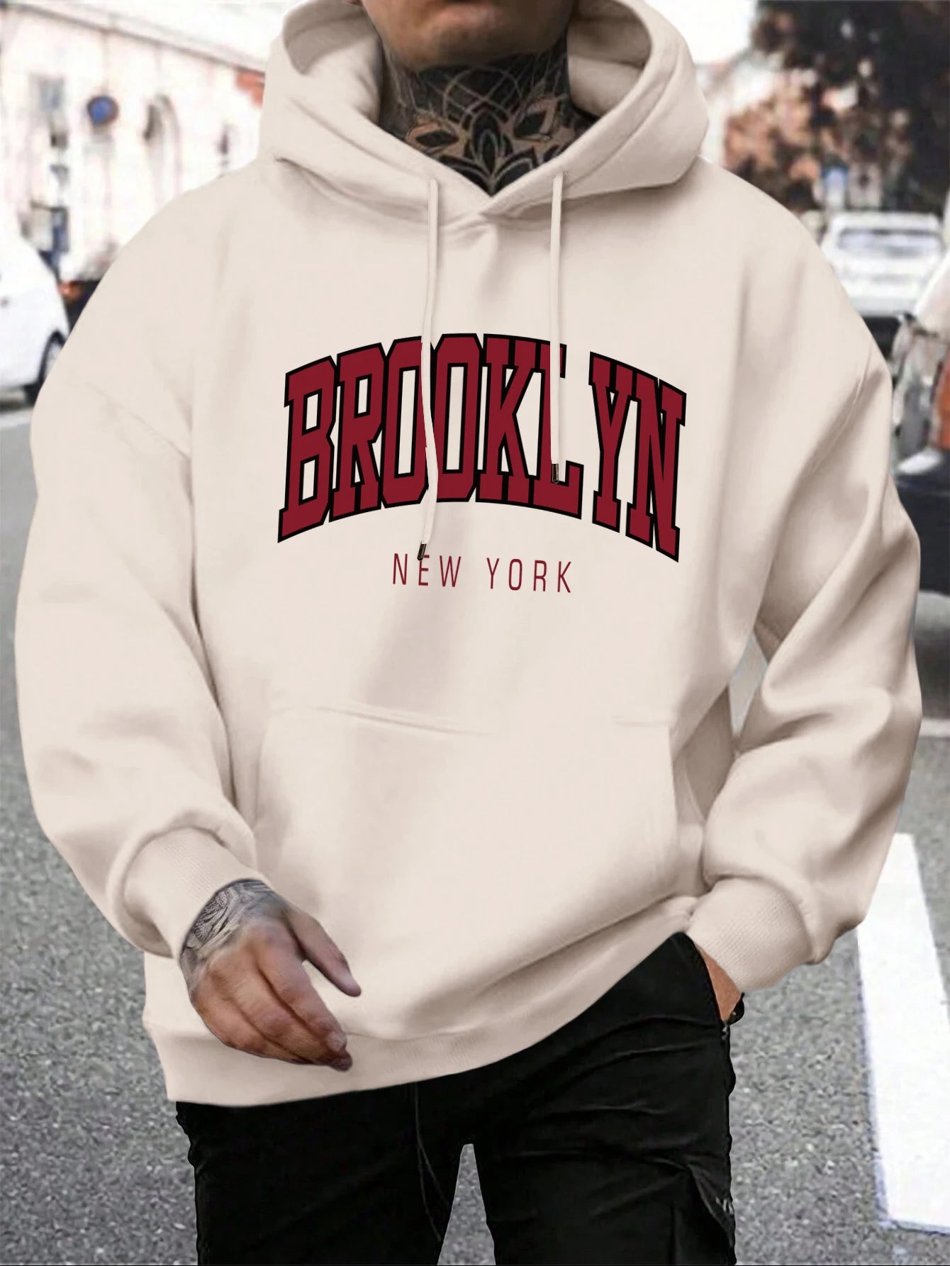 Brooklyn New York Hoodie – Unisex Oversized Sweater met Opdruk