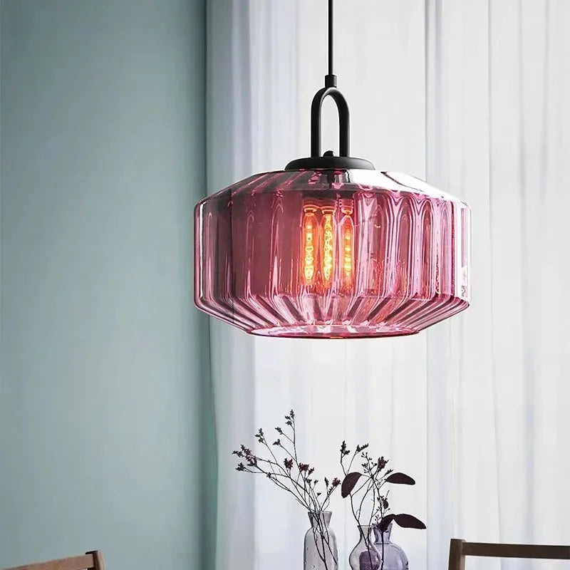 Retro Hanglamp – Vintage Glazen Kroonluchter